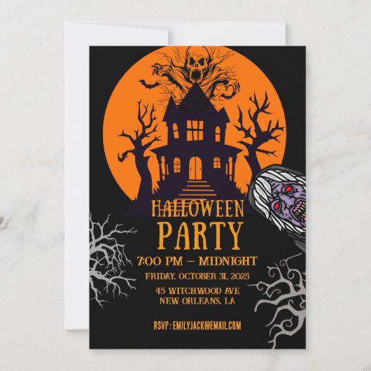 ハローウィンパーティ招待状 – ぜひもし参加しよう 招待状 (正面)