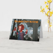 ハローウィンパーティ招待状。カード カード (黄色い花)