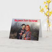 ハローウィンパーティ招待状。カード カード (黄色い花)