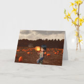 ハローウィンパーティ招待状。カード カード (黄色い花)