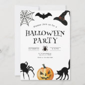 ハローウィンパーティ招待状、キッズナイト不気味ホテル 招待状 (正面)