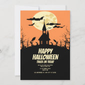 ハローウィンパーティ招待状、キッズナイト不気味ホテル 招待状 (正面)