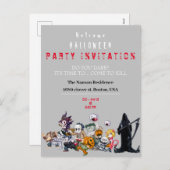 ハローウィンパーティ招待状 シーズンポストカード (正面/裏面)