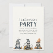 ハローウィンパーティ招待状（スケルトンあり） 招待状 (正面)