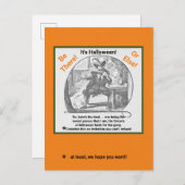 ハローウィンパーティ招待状/スートポストの怖いスケルトン ポストカード (正面/裏面)