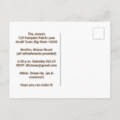 ハローウィンパーティ招待状/スートポストの怖いスケルトン ポストカード (裏面)