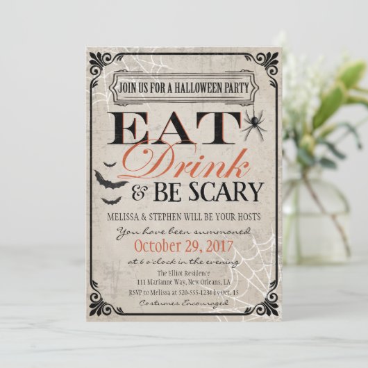 ハローウィンパーティ招待状、ハロウィーン誕生日 招待状 (スタンド正面)