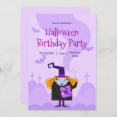 ハローウィンパーティ招待状、ハロウィーン誕生日 招待状 (正面/裏面)