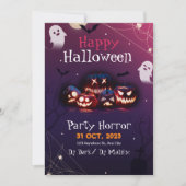 ハローウィンパーティ招待状、ホラーパーティーハロウィーン 招待状 (正面)