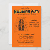 ハローウィンパーティ招待状-不気味な窓エイリアン 招待状 (裏面)