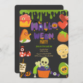 ハローウィンパーティ招待状 招待状 (正面/裏面)