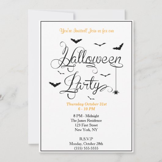 ハローウィンパーティ招待状 招待状 (正面)