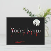 ハローウィンパーティ招待状 – 満月 – 血 招待状 (スタンド正面)