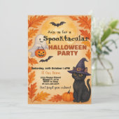 ハローウィンパーティ招待状 | 飛んでいるこうもり満月 招待状 (スタンド正面)