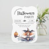 ハローウィンパーティ招待状 – 魔女オンアブロムスティック (スタンド正面)