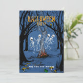 ハローウィンパーティ招待踊りスケルトン 招待状 (スタンド正面)