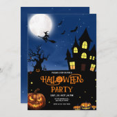 ハローウィンパーティ招待、ハロウィーンの衣装パーツ 招待状 (正面/裏面)