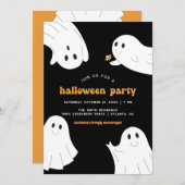 ハローウィンパーティ文具 |かわいい幽霊ハロウィン 招待状 (正面/裏面)