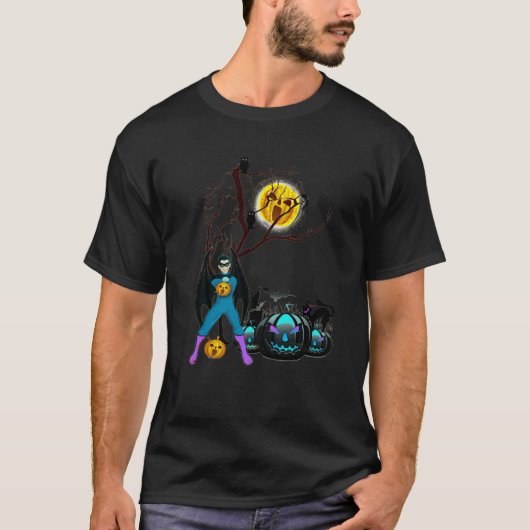 ハローウィンパーティ時間(紫) Tシャツ (正面)