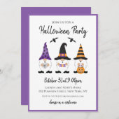 ハローウィンパーティ格言紫オレンジ 招待状 (正面/裏面)