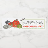 ハローウィンパーティ猫 ペットボトルラベル (シングルラベル)