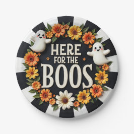 ハローウィンパーティ用品「Here for the Boos」 ペーパープレート
