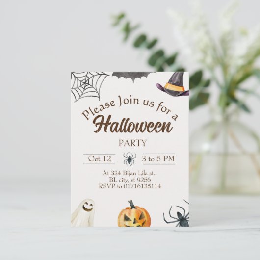 ハローウィンパーティ発表葉書 案内ポストカード (スタンド正面)