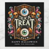 ハローウィンパーティ眼球スカル醸造ワインラベル ワインラベル (シングルラベル)