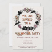 ハローウィンパーティ糖スカルリース 招待状 (正面)