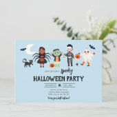ハローウィンパーティ衣装不気味子供の誕生日 招待状 (スタンド正面)
