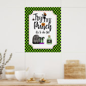 ハローウィンパーティ記号を試すパンチバー記号 ポスター (キッチン)