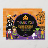 ハローウィンパーティ誕生日パーティーサンキューカード 招待状 (正面/裏面)