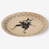 ハローウィンパーティ踊り骨格ゴシックヴィンテージ ペーパープレート (アングル)