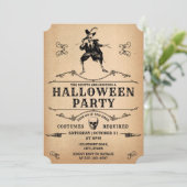 ハローウィンパーティ踊り骨格ゴシックヴィンテージ 招待状 (スタンド正面)