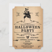 ハローウィンパーティ踊り骨格ゴシックヴィンテージ 招待状 (正面)