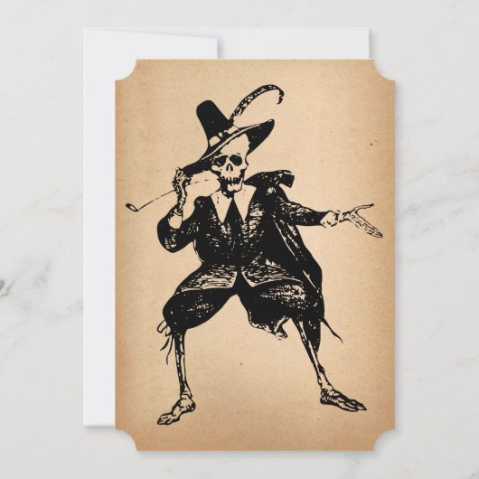ハローウィンパーティ踊り骨格ゴシックヴィンテージ 招待状 (裏面)