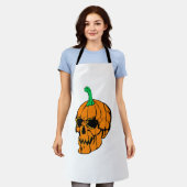 ハローウィンパーティ面白いハロウィーンパンプキン エプロン (着用した状態)