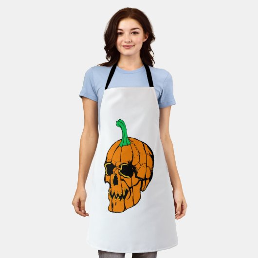 ハローウィンパーティ面白いハロウィーンパンプキン エプロン (着用した状態)