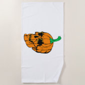 ハローウィンパーティ面白いハロウィーンパンプキン ビーチタオル (正面)