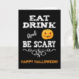 ハローウィンパーティ食べドリンク&ベスホラーパンプキン顔 カード