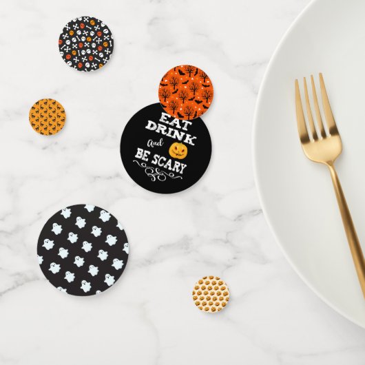 ハローウィンパーティ食べドリンク&ベスホラーパンプキン顔 コンフェッティ (グループ)
