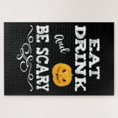 ハローウィンパーティ食べドリンク&ベスホラーパンプキン顔 ジグソーパズル (横)