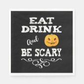 ハローウィンパーティ食べドリンク&ベスホラーパンプキン顔 スタンダードランチョンナプキン (正面)