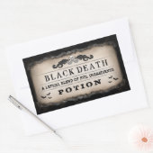 ハローウィンパーティ食品またはドリンクブラック&ブラウンラベル 長方形シール (封筒)