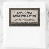 ハローウィンパーティ食品またはドリンクブラック&ブラウンラベル 長方形シール (バッグ)