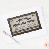 ハローウィンパーティ食品またはドリンクブラック&ブラウンラベル 長方形シール (封筒)