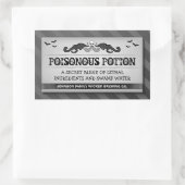 ハローウィンパーティ食品又は飲料ブラックストライプラベル 長方形シール (バッグ)