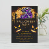 ハローウィンパーティ骨格パーティの招待状 案内状 (スタンド正面)