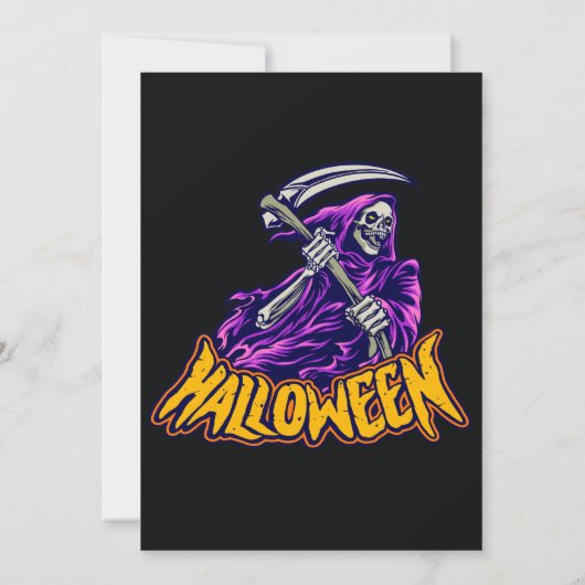 ハローウィンパーティ骨格パーティの招待状 案内状 (裏面)