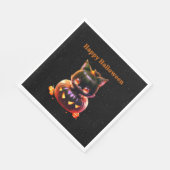 ハローウィンパーティ黒猫カボチャ怖い スタンダードランチョンナプキン (角)